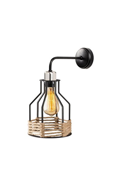 AmberLED Modern Wire Single Sconce with Fuzzy Black E27 Compatible