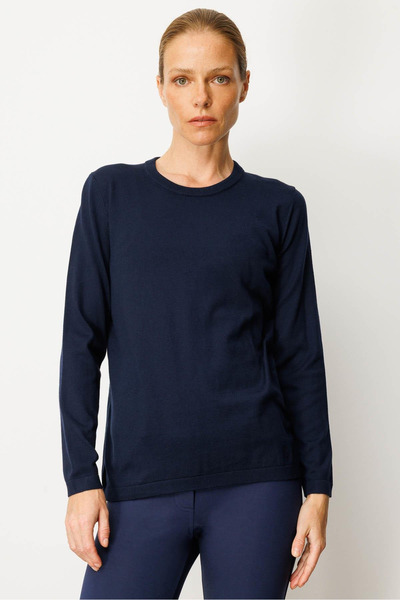 Desen Γυναικείο πουλόβερ Basic με λαιμόκοψη σε σχήμα Ο