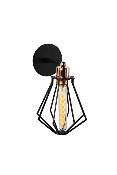 AmberLED Modern Wire Single Sconce with Fuzzy Black E27 Compatible