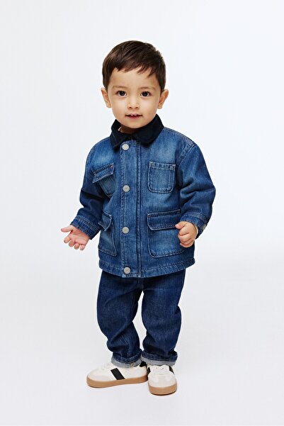 H&M Fitilli Kadife Yakalı Kot Ceket