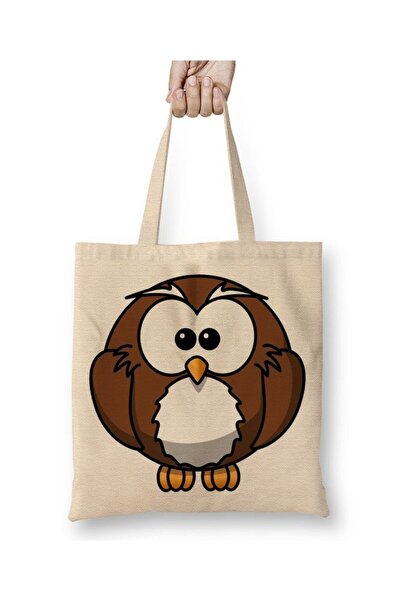 Toyaso Owl Owl White Tote Bag Τσάντα αγορών με μακριά λαβή Τσάντα παραλίας