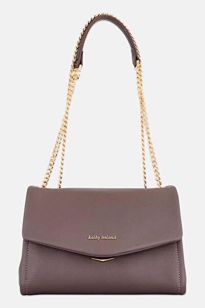 Kathy Ireland Women Brand Logo Shoulder Bag, Taupe