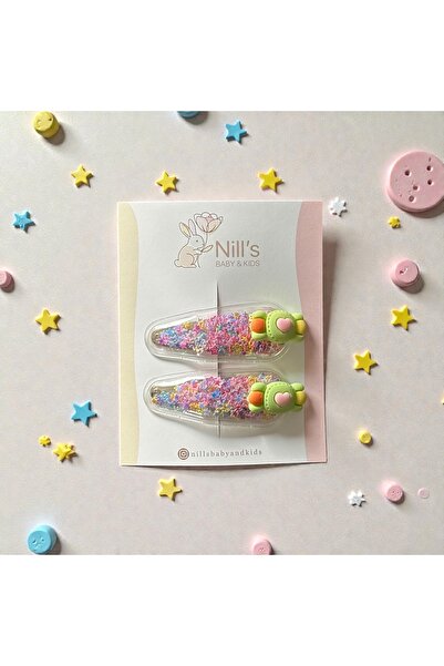 Nills Baby & Kids Şeffaf Pullu Kalp Figürlü Bebek Saç Tokası 2’li Set