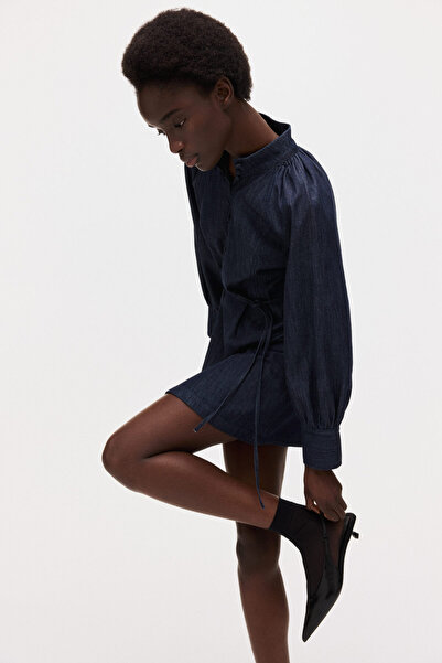 H&M Kuşaklı Kot Elbise