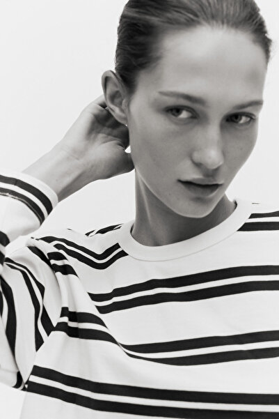 H&M Pamuklu ve Uzun Kollu Tişört