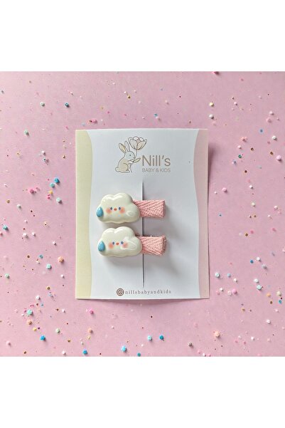 Nills Baby & Kids Kız Bebek Figürlü Pens Toka 2’li Set – Günlük Kullanım - Bulut