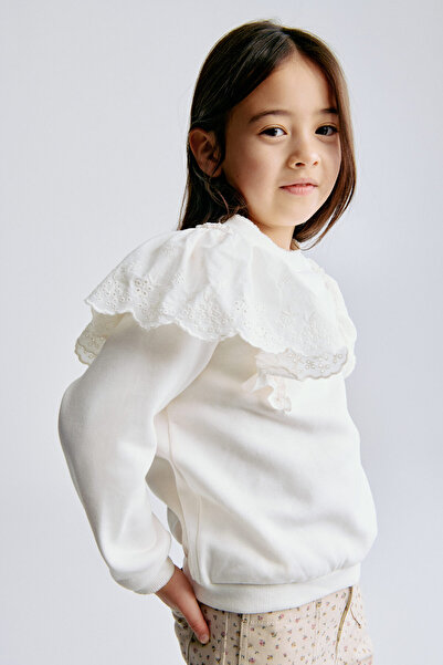 H&M Fırfırlı Sweatshirt