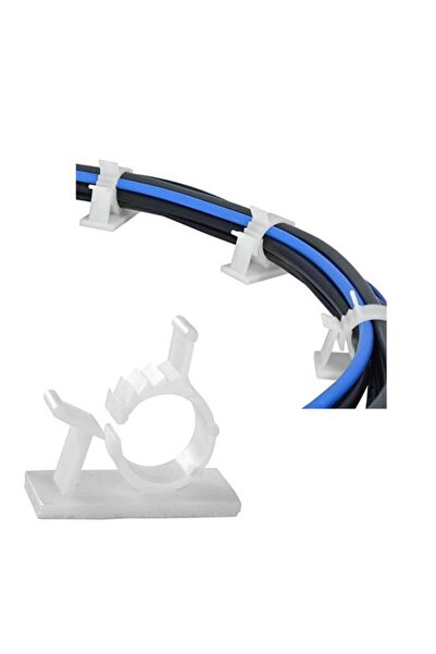 WOZLO Ly-1013 Kablo Kelepçesi Klipsi Sabitleme Duvar Kablo Tutucu Beyaz 5 Adet