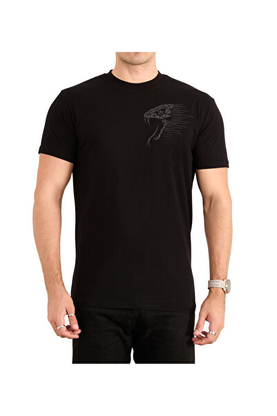 Linea Noir FLN Venom Pulse Black, %100 Pamuk,Erkek Siyah Tshirt, Flex ve Taş ...