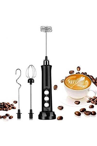 Arabest Milk Frother 3 Spring Whisk Heads,Electric Handheld Foam Maker 3 Spee...