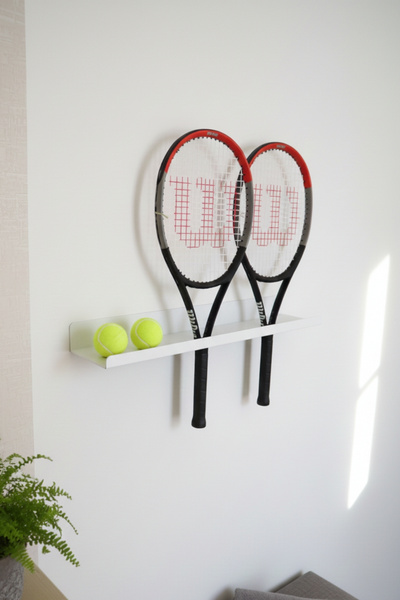 Grandmix Tenis Ekipman Düzenleyici Duvar Rafı Raket ve Top Standı