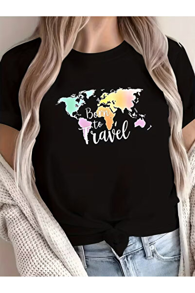 EYMORA Travel Slogan Printed T-Shirt