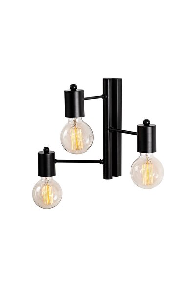 AmberLED مصباح حائط معدني أسود مزخرف E27 مقاس 40x26x30 سم لإضاءة غرفة المعيشة