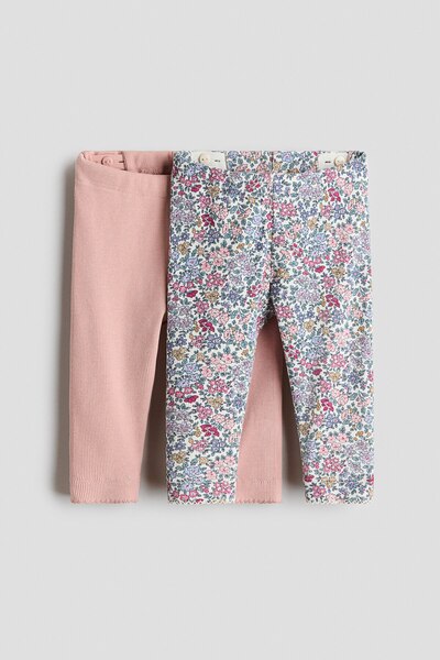 H&M 2'li Pamuklu ve Ribanalı Tayt