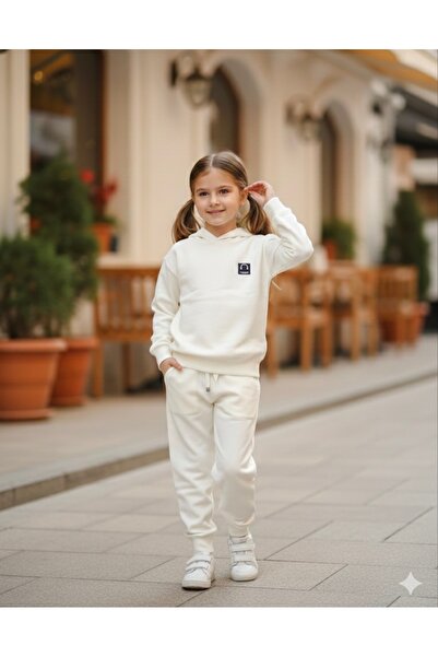 ADA YILDIZ KİDS Set tricotaje pentru fete, culoare albă, bluză și pantaloni, ...