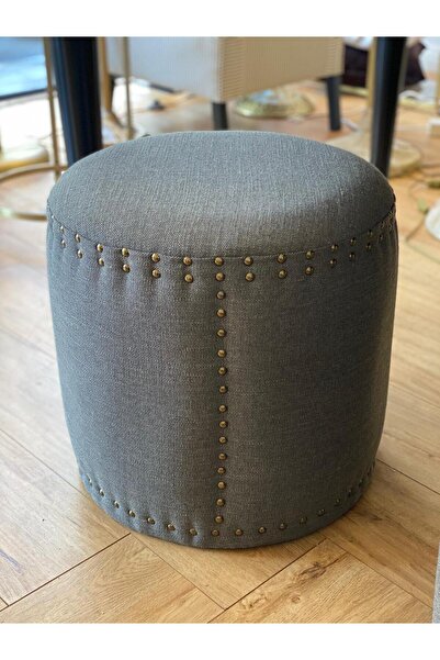 Dekordan House Gri Keten Puf