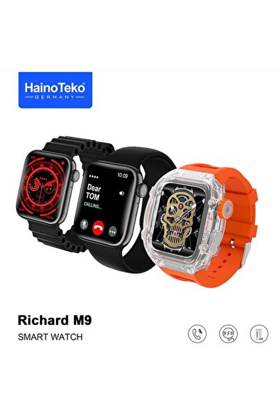 haino teko germany Richard M9 Smartwatch with 3 Pairs of Silicone Straps, Wat...