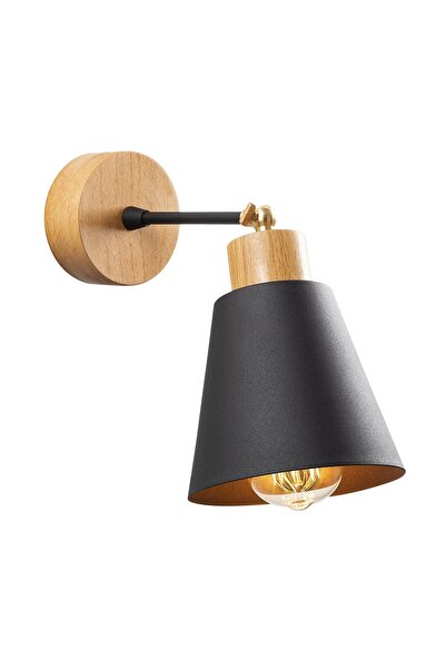 AmberLED Metal Body Single Pendant Chandelier with Natural Wood for Living Ro...