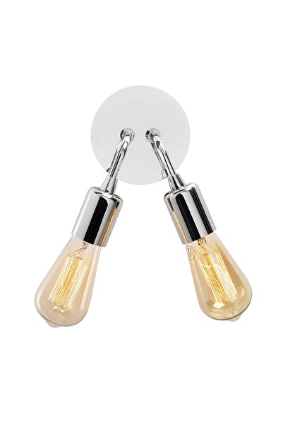 AmberLED Stylish Rustic 2-Piece Sconce Polished Chrome E27 Compatible
