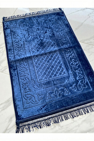 Tusebu Luxury Velvet Textured Mihrap Patterned Dowry Prayer Rug - Soft Prayer...