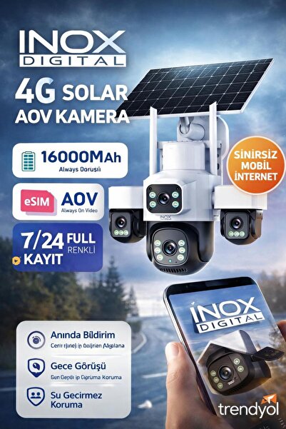 ASR inox X14 4 Kameralı Solar Güvenlik Kamerası | Sım Kartlı & Esım Destekli ...