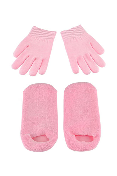 BSMBIOO طقم جوارب وقفازات جل مرطبة باللون الوردي