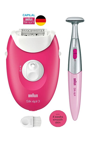 Capital Braun Silk-épil SE3-202 Epilator 3 Raspberry Body Trimmer and Massage...