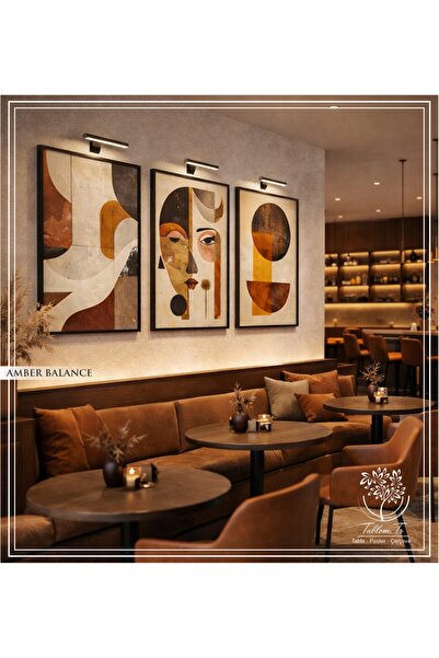 Tablomtr Amber Balance - Dijital Baskılı Siyah Metal Çerçeveli Gerçek Camlı 3...