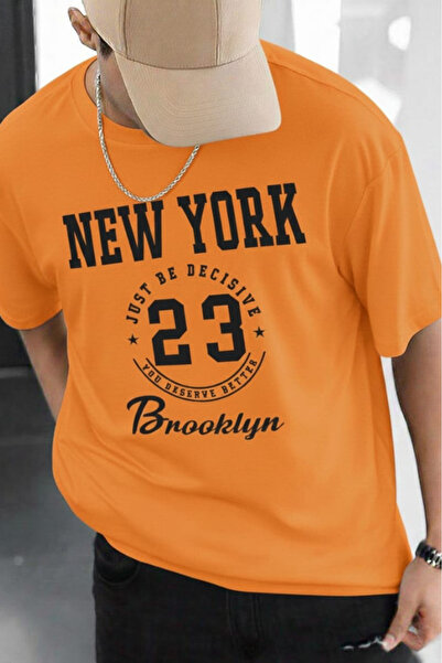 New Shine تي شيرت مطبوع للجنسين من نيويورك بروكلين