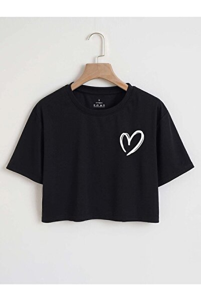 EYAX MODA Tshirt Crop με στάμπα