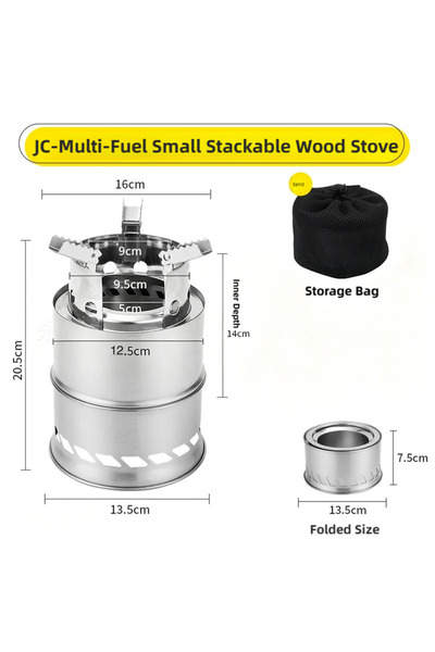 Choice موقد تخييم خارجي محمول جديد، يعمل بالحطب، صغير الحجم، خفيف الوزن، مصنو...