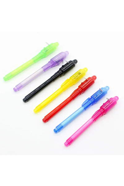 Choice 7 قطع من أقلام الإضاءة السحرية البنفسجية 2 في 1، قلم حبر غير مرئي للرس...
