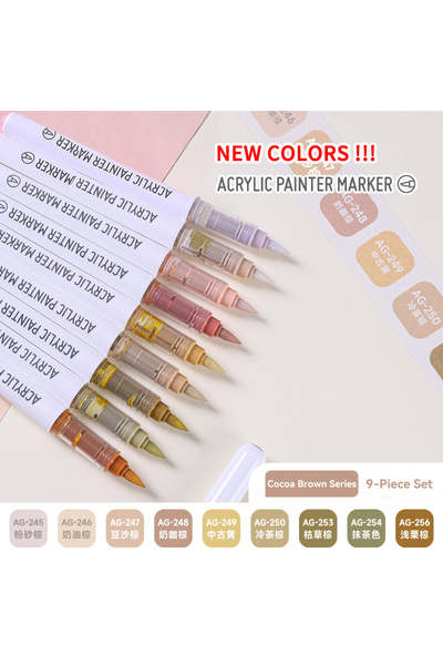 Choice Coco Brown 207Colors LANGUO Direct Liquid Acrylic Markers Soft Brush P...