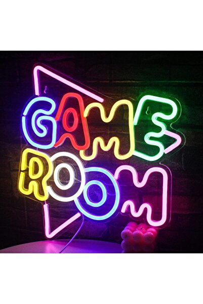 Slasa Large Game Room Neon Sign – 35x33 cm Colorful LED, Dimmable, Gamer & Te...