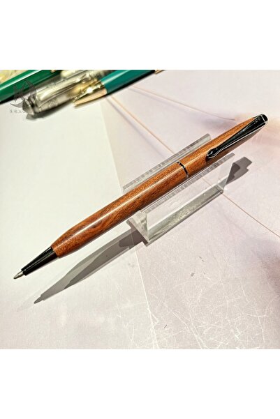 Choice Blue Yellowish-Brown Slim Sour wooden Retractable Ballpoint Pens, Nice...