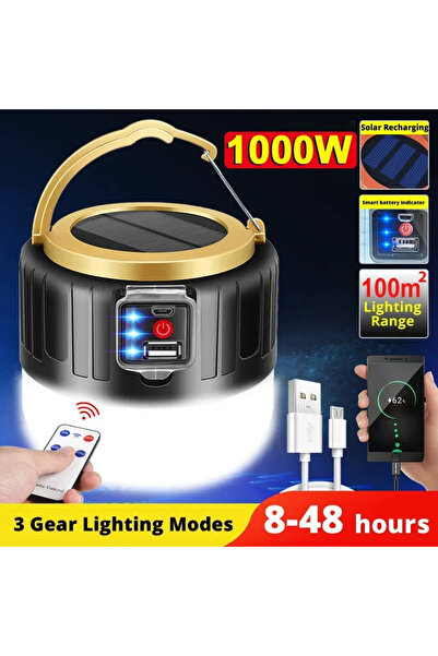 Heinast مصباح يدوي محمول يعمل بالطاقة الشمسية - أسود - قطعة واحدة، مزود ببطار...