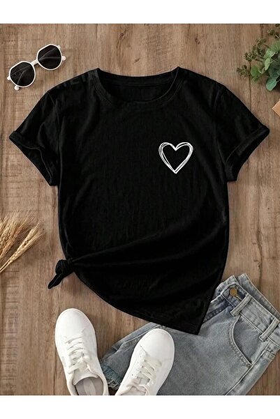 Gollinger تي شيرت للأطفال مطبوع عليه قلب - تي شيرت برقبة دائرية