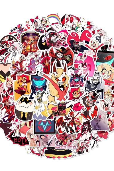 Choice عبوة من 56 قطعة من ملصقات جرافيتي فندق هازبين، مناسبة لصناديق الأمتعة،...
