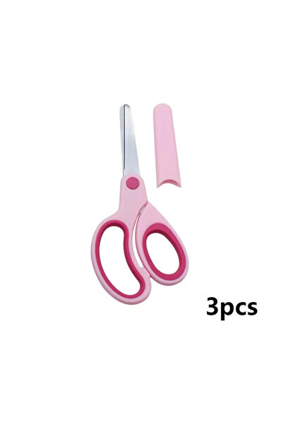 choice2 3pcs Pink 3pcs Safty Scissors For Kids Student DIY Paper Children's L...