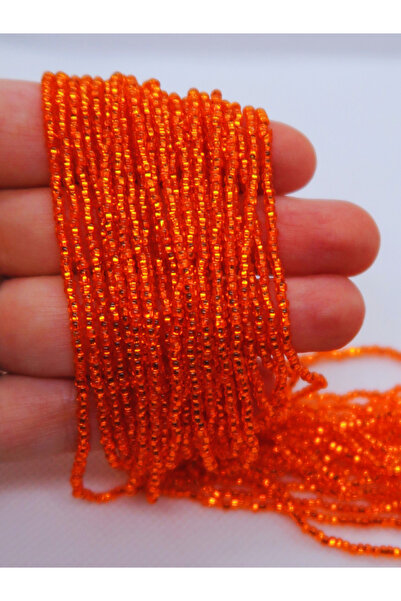 Boncuk Abla Preciosa Orijinal 11/0 Turuncu Kum Boncuk ipe Dizili Oya Boncuğu ...