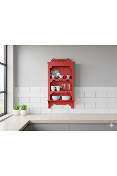 Bypinaryuksel Üç Raflı Ahşap Terek,Fincan Rafı