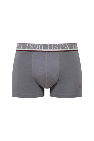 U.S. Polo Assn. Ανδρικά εσώρουχα μονόχρωμα 3 τεμαχίων σε κουτί Boxer Anthraci...