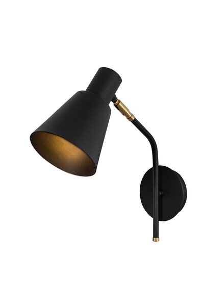 AmberLED مصباح حائط معدني أسود مزخرف E27 مقاس 14x36x40 سم لإضاءة غرفة المعيشة