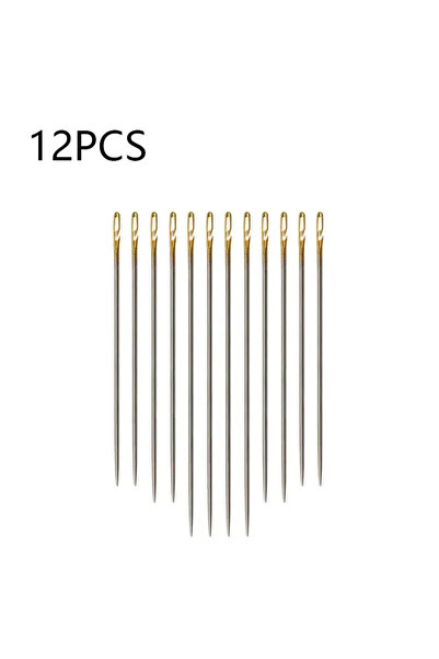 choice2 12PCs-(1 set) 12/36PCs sewing needles multi-size side opening stainle...