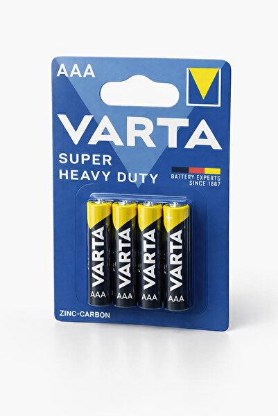 Varta Super Heavy Duty AAA 1.5V Alkalin Pil 4 Lü Paket Günlük Kullanıma Uygun...