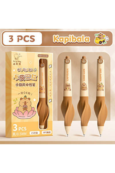 Choice مجموعة أقلام كابيبارا 3 قطع، أقلام كابيبارا كليك سريعة الجفاف، أقلام ح...
