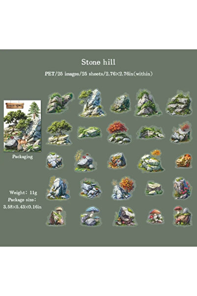 Choice3 بي ستون هيل، 25 قطعة، لوازم مناسبة: ملصقات سجل القصاصات، سلسلة الغابة...