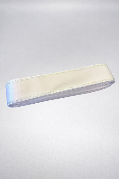 Ak Tuhafiye White - Silver Glitter Satin Ribbon 3 cm 10 Meters Decoration, Ro...