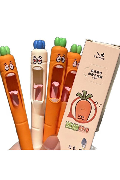 Choice 4pcs 4pcs Funny Carrot Press Type Black Quick Dry Gel Pen High Value C...