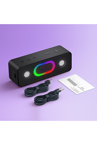 Choice مكبر صوت بلوتوث أورتيزان أسود، مكبر صوت محمول بصوت ستيريو قوي 16 واط، ...